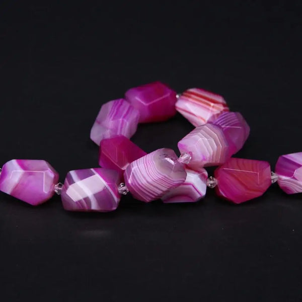 Red Rose Stripe Agate Beads-ToShay.org