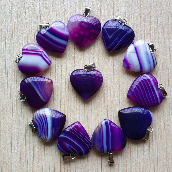 Purple Stripe Onyx Hearts-ToShay.org