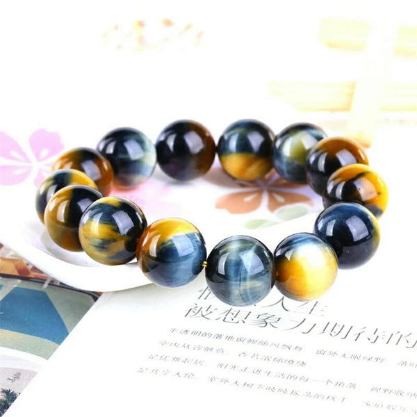 Yellow Blue Tigers Eye Bracelet-ToShay.org