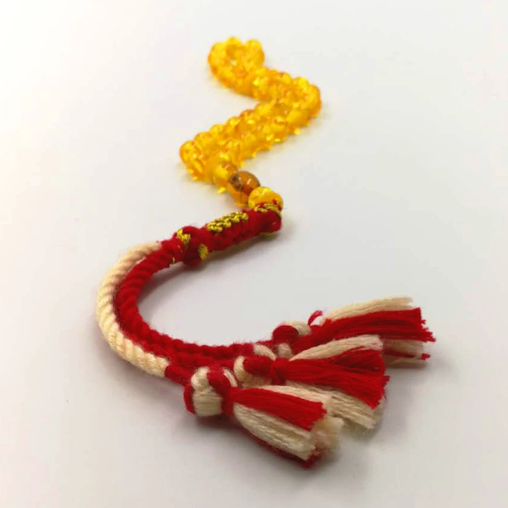 Yellow Amber Resin Prayer Beads-ToShay.org