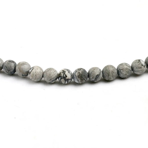 Grey Map Stone Mala Beads-ToShay.org