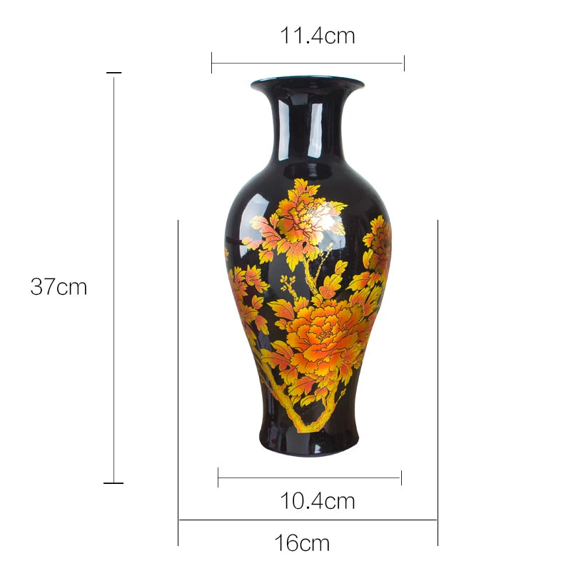Glaze Black Flower Vase-ToShay.org