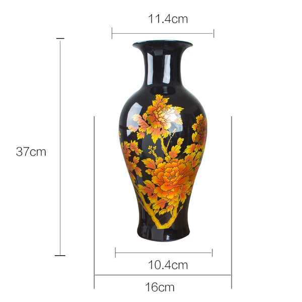 Glaze Black Flower Vase-ToShay.org