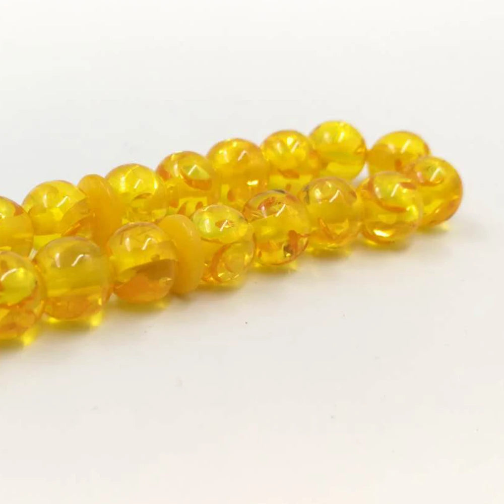 Yellow Amber Resin Prayer Beads-ToShay.org