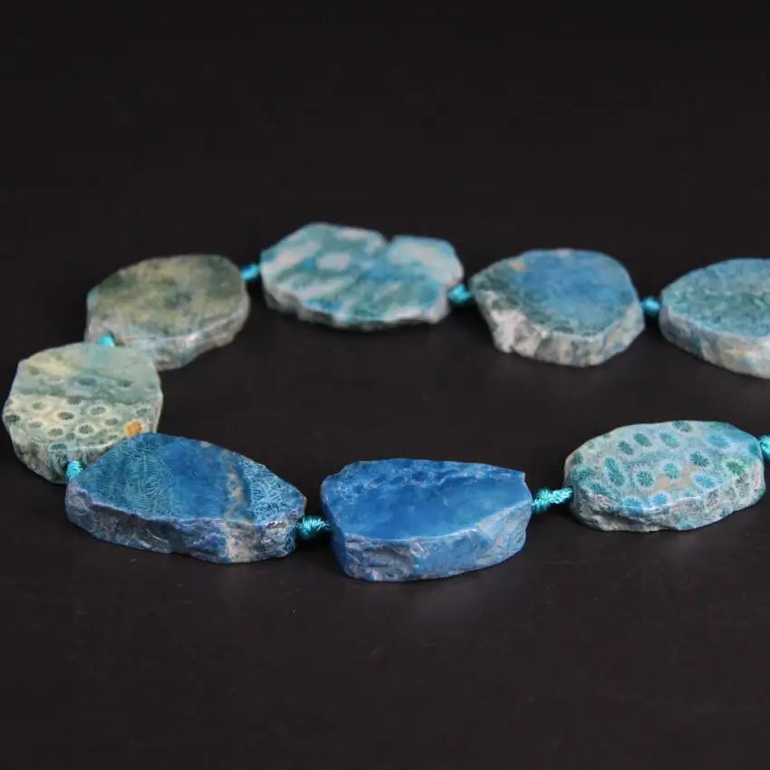 Blue Coral Jade Slab Beads-ToShay.org