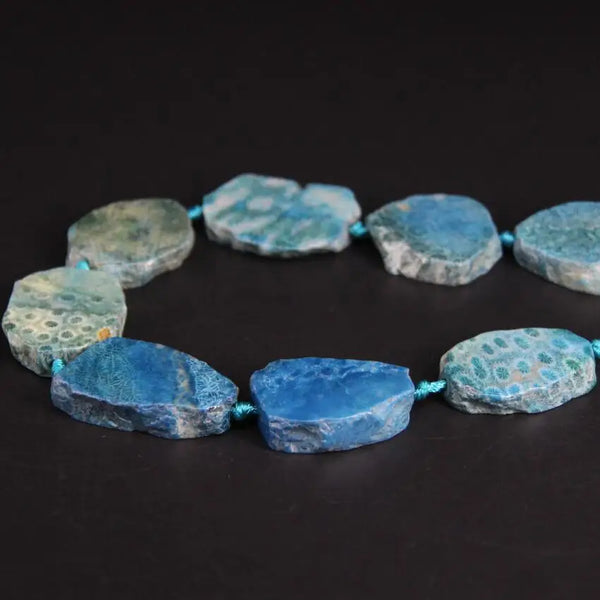 Blue Coral Jade Slab Beads-ToShay.org