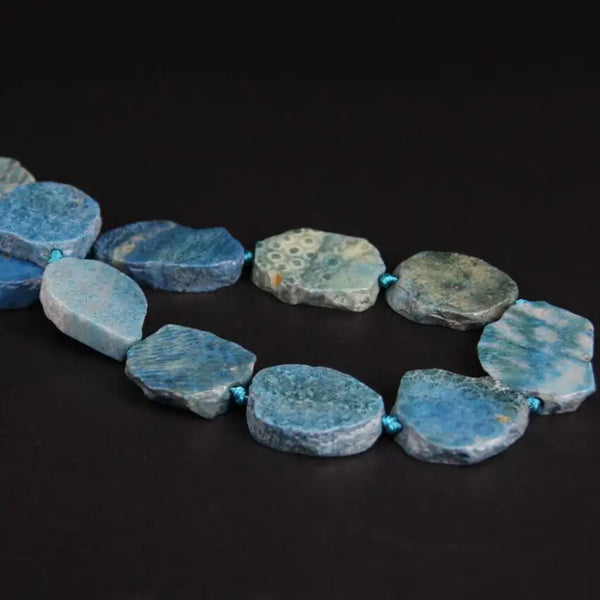 Blue Coral Jade Slab Beads-ToShay.org