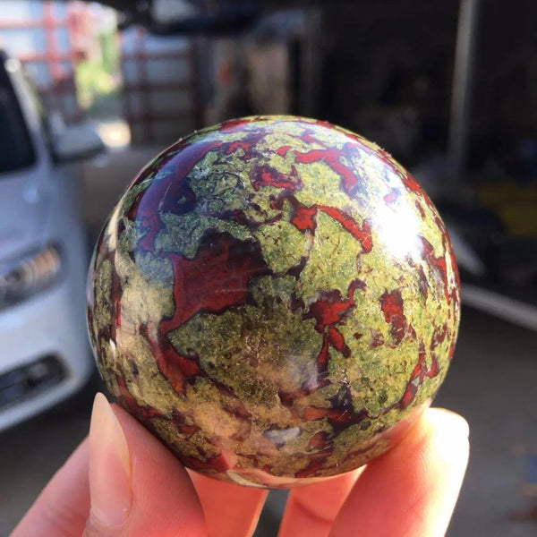 Green Dragon Blood Stone Ball-ToShay.org