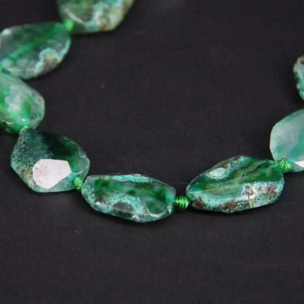 Green Agate Slice Beads-ToShay.org