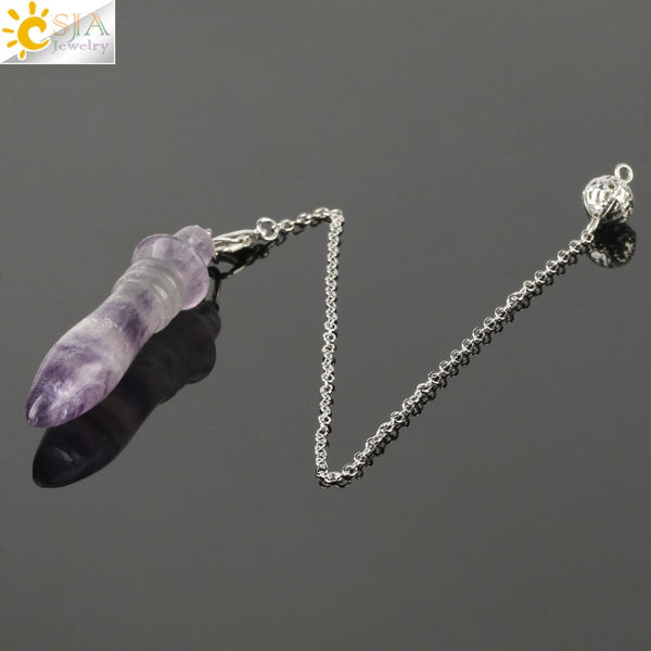 Purple Fluorite Dowsing Pendulum-ToShay.org