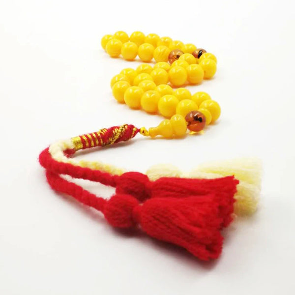 Yellow Amber Insect Prayer Beads-ToShay.org