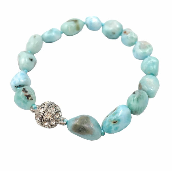 Blue Larimar Nugget Bracelet-ToShay.org