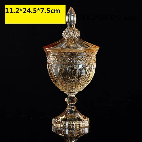 Amber Glass Candy Jar-ToShay.org