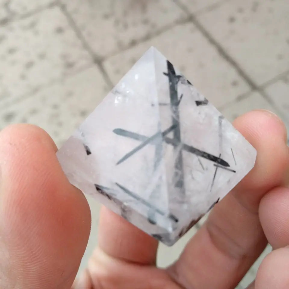 Black Hair Tourmaline Pyramid-ToShay.org