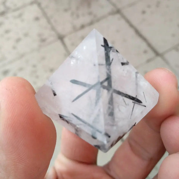 Black Hair Tourmaline Pyramid-ToShay.org