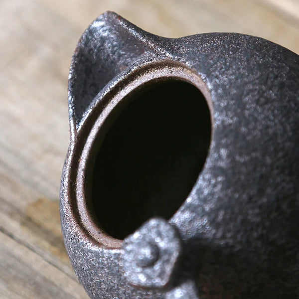 Black Rust-Glazed Ceramic Teapot-ToShay.org