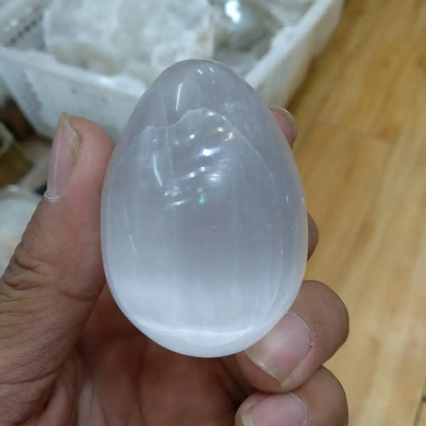 White Selenite Egg-ToShay.org