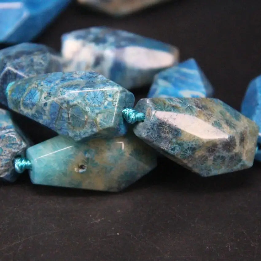 Blue Chrysanthemum Stone Beads-ToShay.org