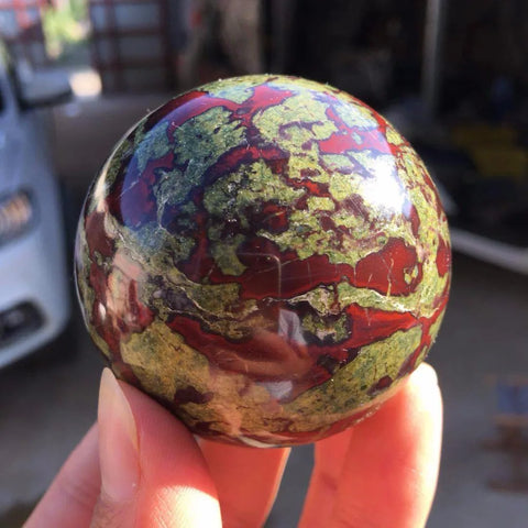 Green Dragon Blood Stone Ball-ToShay.org