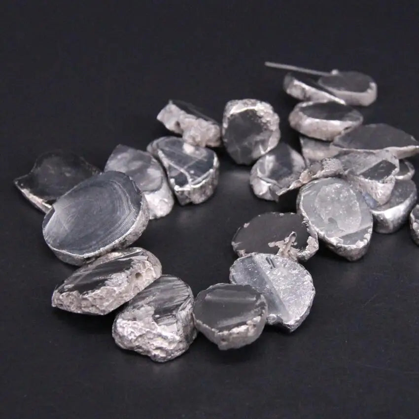 Silver Titanium Agate Beads-ToShay.org