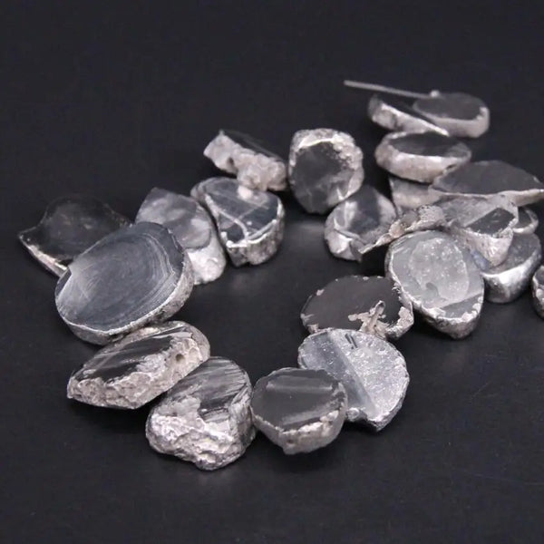 Silver Titanium Agate Beads-ToShay.org
