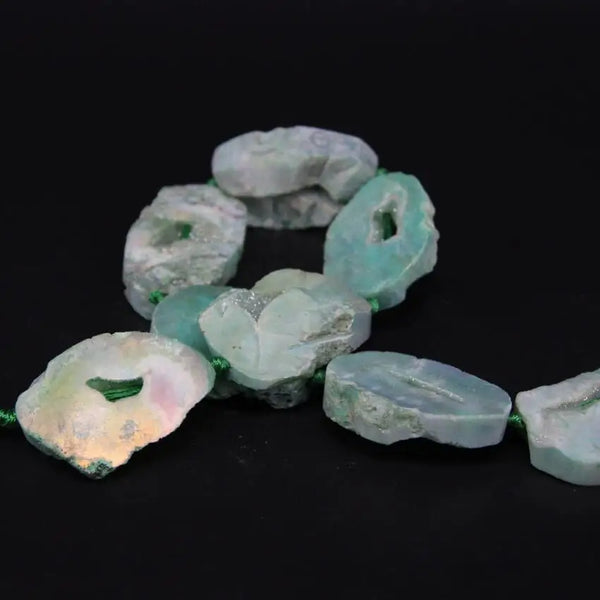 Green Raw Agate Nugget Beads-ToShay.org