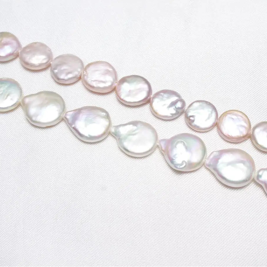 White Pearl Coin Beads-ToShay.org