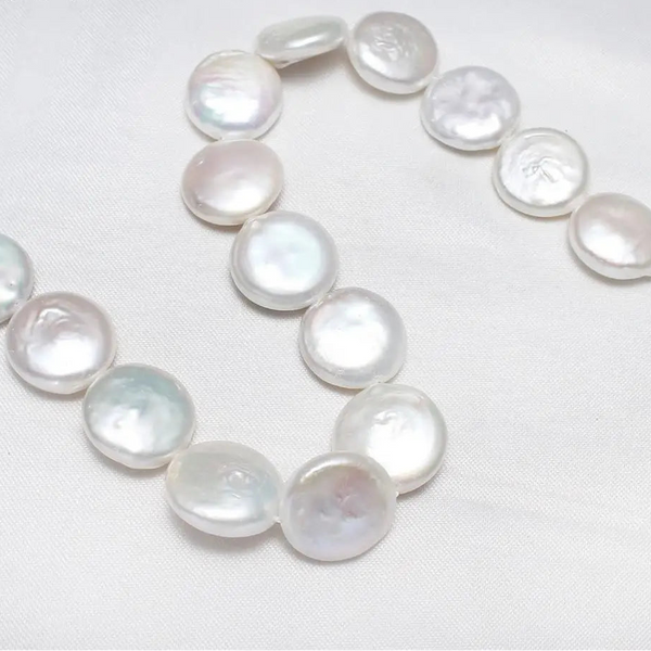 White Pearl Coin Beads-ToShay.org
