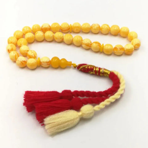 Yellow Amber Resin Prayer Beads-ToShay.org