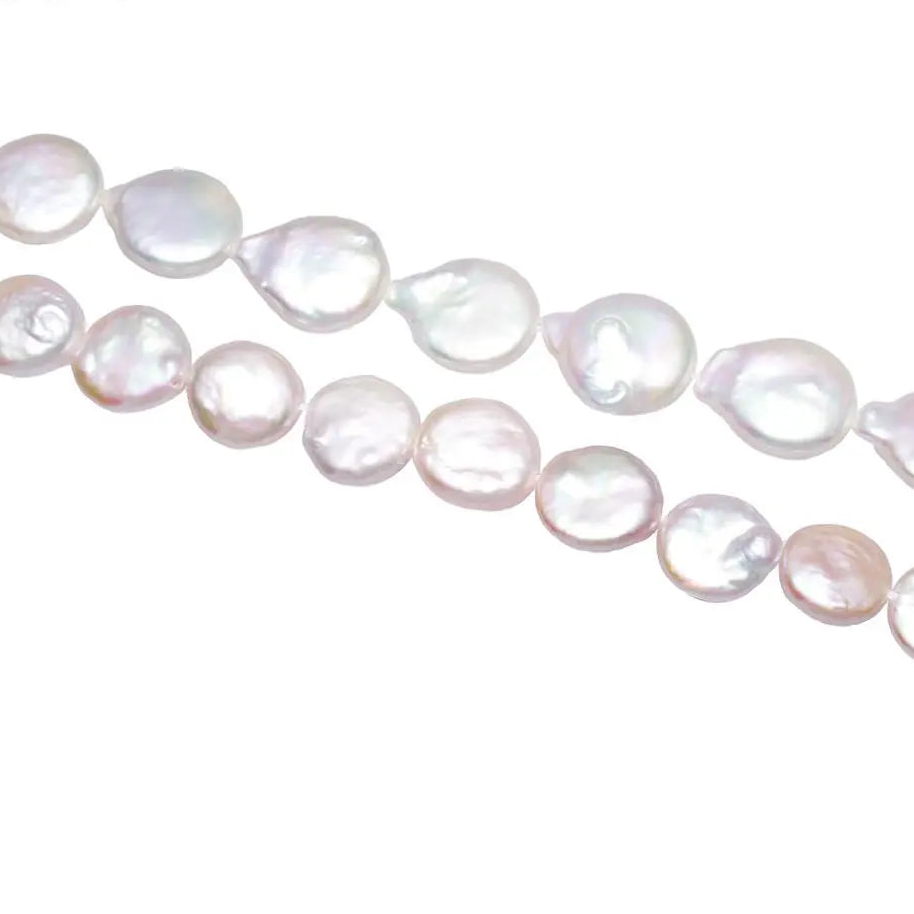 White Pearl Coin Beads-ToShay.org