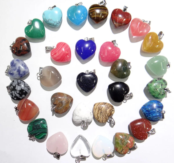 Mixed Crystal Heart Pendants-ToShay.org