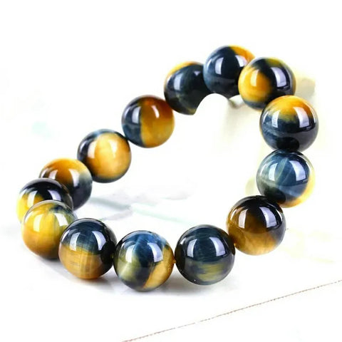 Yellow Blue Tigers Eye Bracelet-ToShay.org