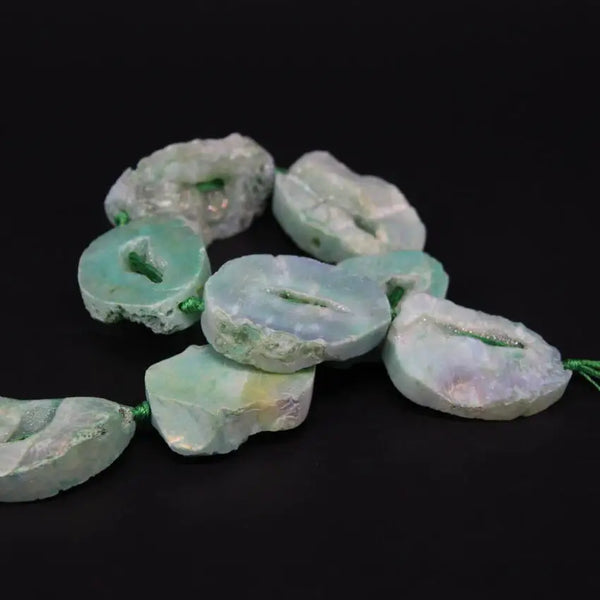 Green Raw Agate Nugget Beads-ToShay.org
