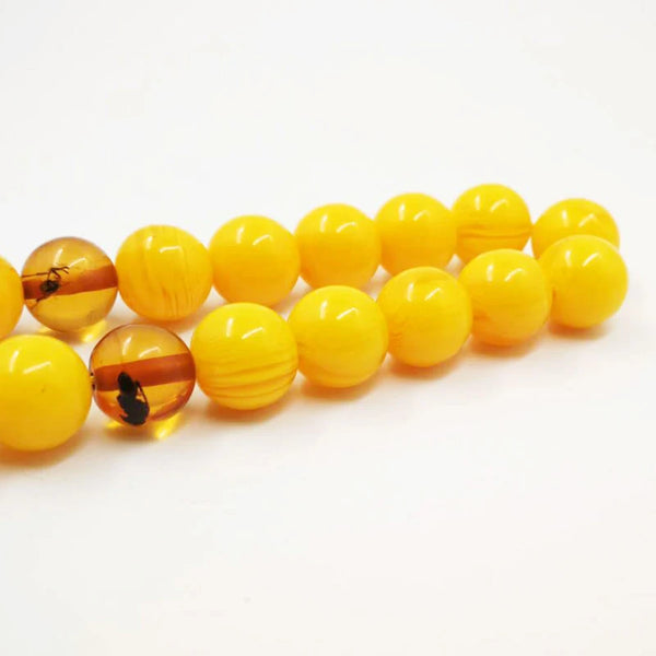 Yellow Amber Insect Prayer Beads-ToShay.org