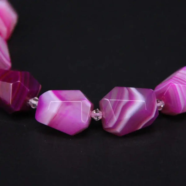 Red Rose Stripe Agate Beads-ToShay.org