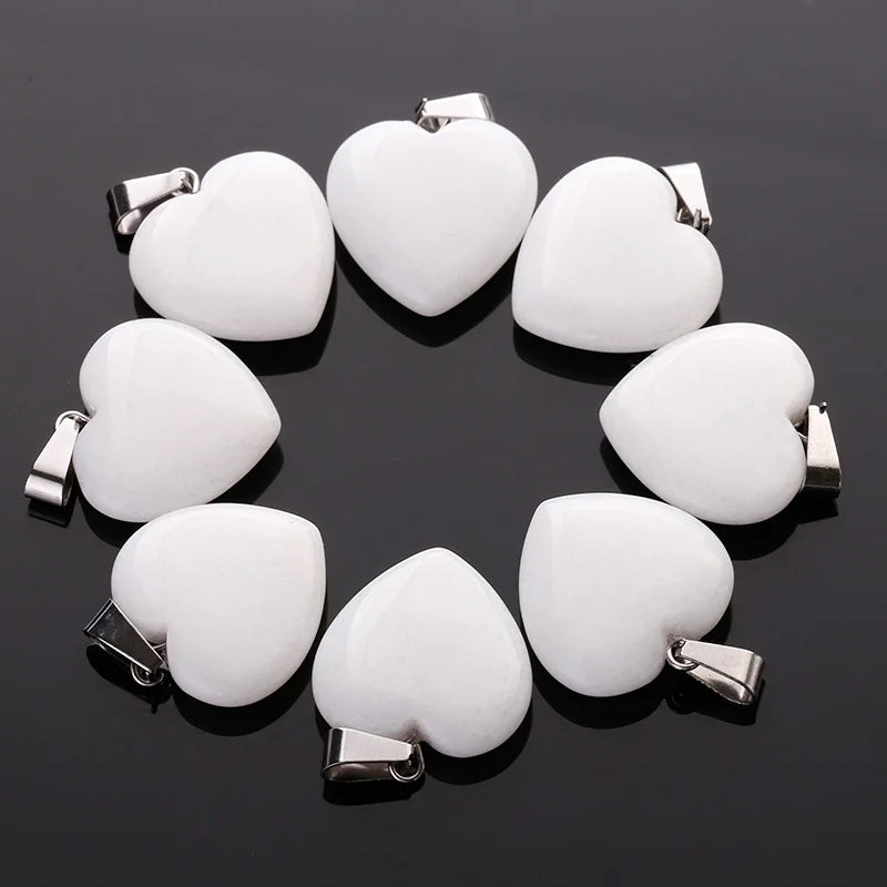 White Jade Heart Pendant-ToShay.org