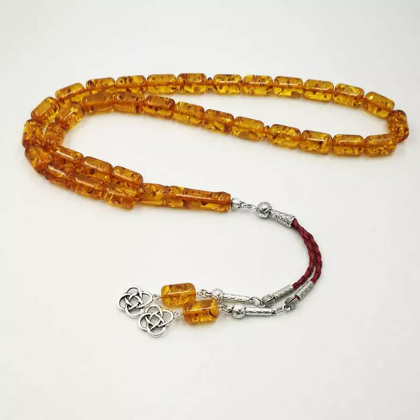 Yellow Amber Resin Prayer Beads-ToShay.org