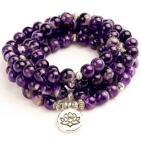 Purple Quartz Mala Beads-ToShay.org