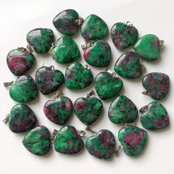 Mixed Crystal Heart Pendants-ToShay.org