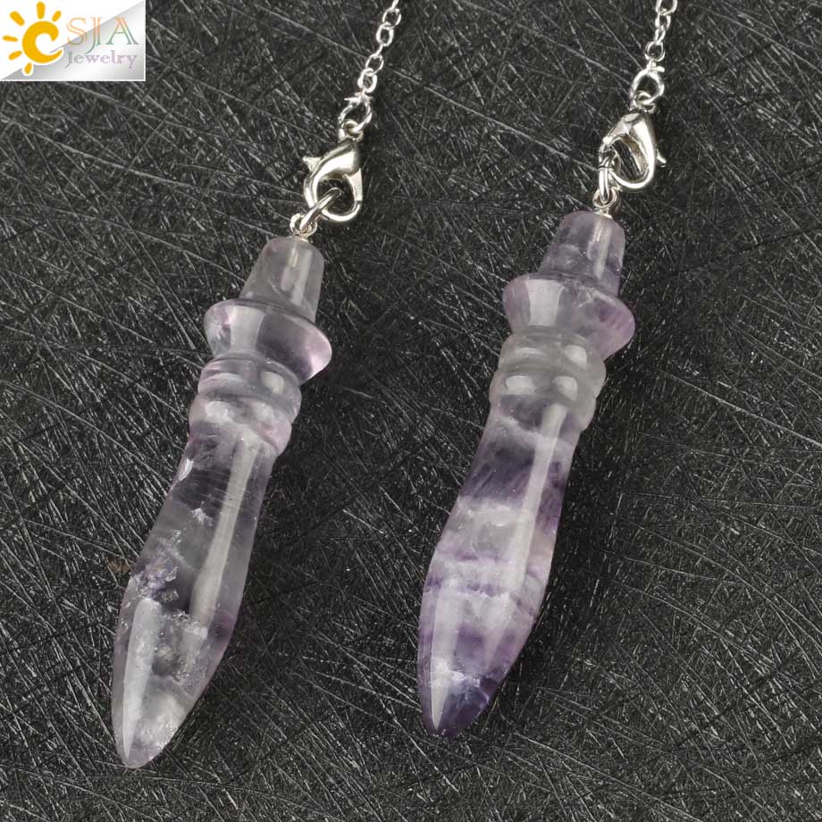 Purple Fluorite Dowsing Pendulum-ToShay.org