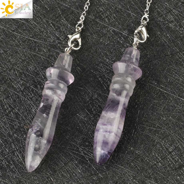 Purple Fluorite Dowsing Pendulum-ToShay.org