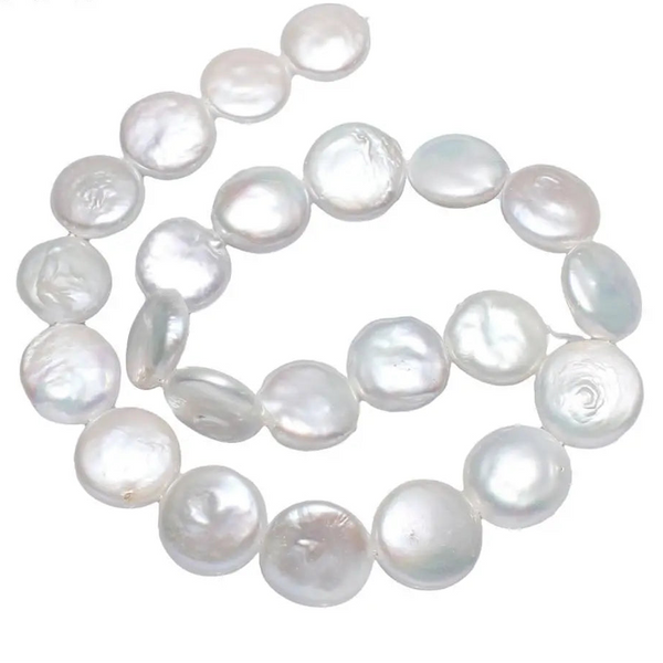 White Pearl Coin Beads-ToShay.org
