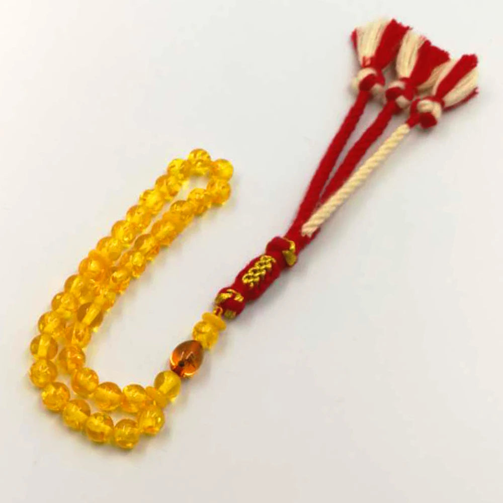 Yellow Amber Resin Prayer Beads-ToShay.org