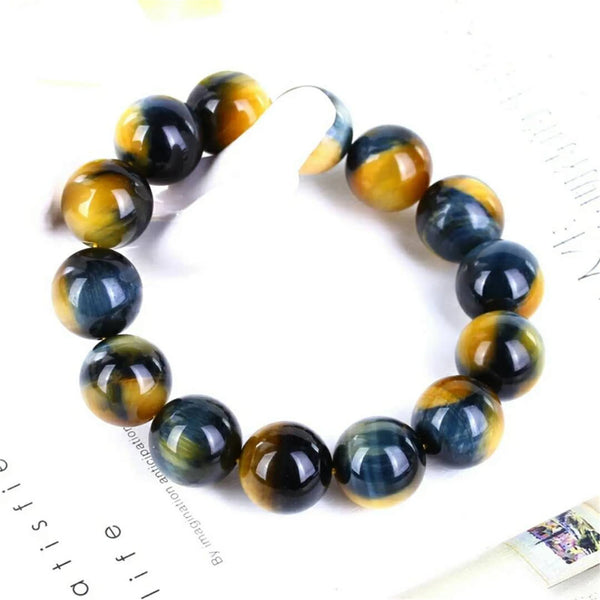 Yellow Blue Tigers Eye Bracelet-ToShay.org