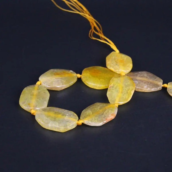 Yellow Agate Slice Beads-ToShay.org