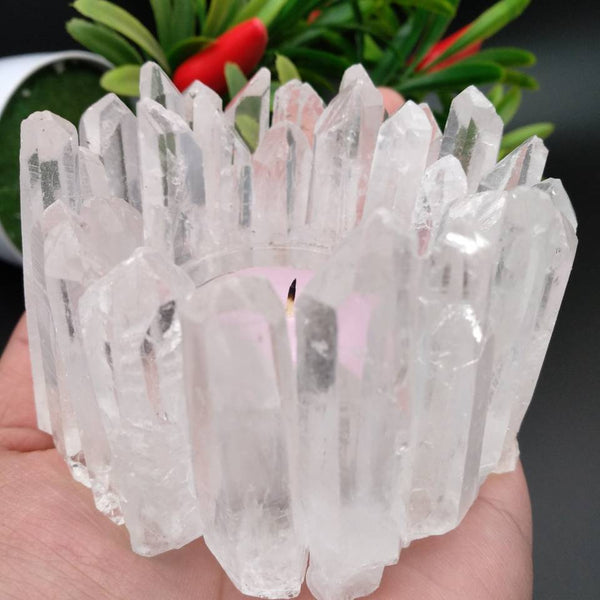 White Crystal Tealight Holders-ToShay.org