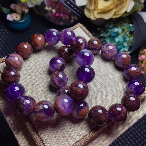 Purple Phantom Quartz Bead Bracelet-ToShay.org
