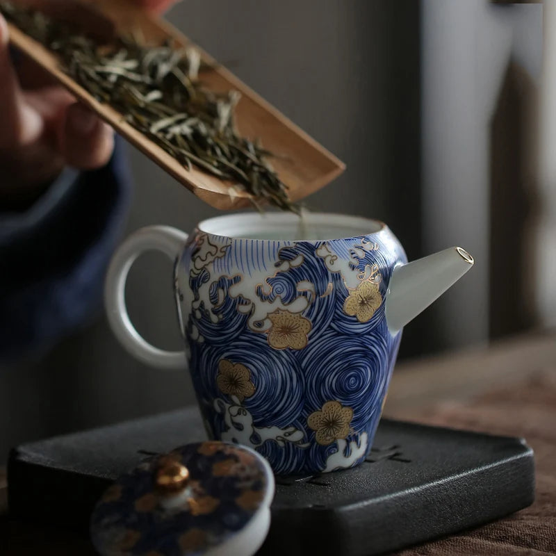 Blue White Starry Night Tea Pot-ToShay.org
