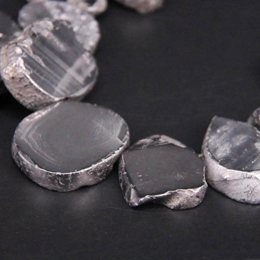 Silver Titanium Agate Beads-ToShay.org