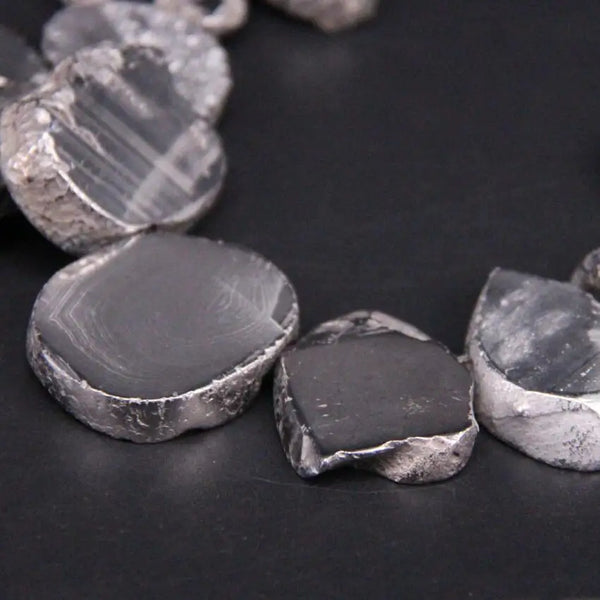 Silver Titanium Agate Beads-ToShay.org